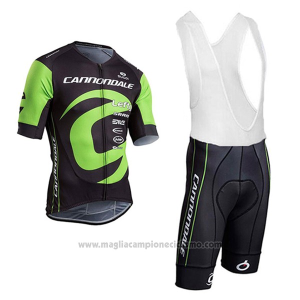 2017 Abbigliamento Ciclismo Cannondale Verde e Nero Manica Corta e Salopette